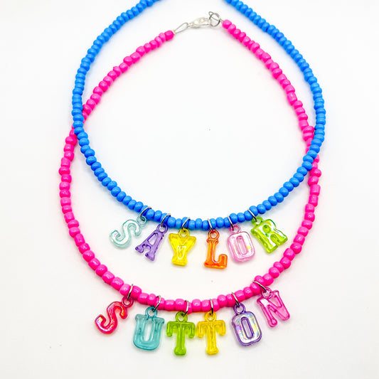 Rainbow name necklace